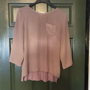 Kenar shirt with from pocket and leather trim